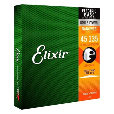 Elixir NanoWeb Light/Medium Struny pro 5-strunnou baskytaru