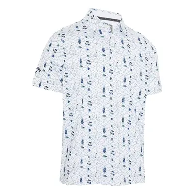 Callaway All Over Golf Mens Essentials Print Bright White Polo košile