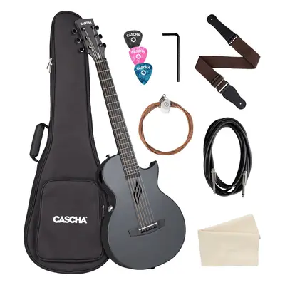 Cascha Carbon Fibre Electric Acoustic Guitar Black Matte Elektroakustická kytara