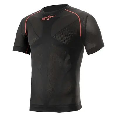 Alpinestars Ride Tech V2 Top Short Sleeve Summer Black Red Funkční prádlo na motorku