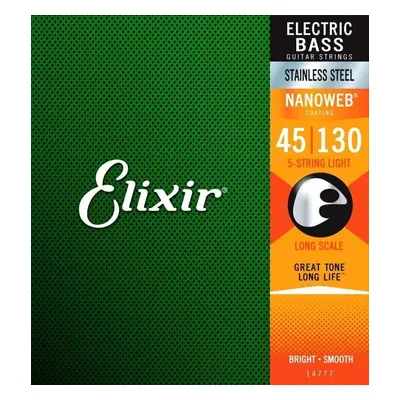 Elixir NanoWeb Light Long Scale Struny pro 5-strunnou baskytaru