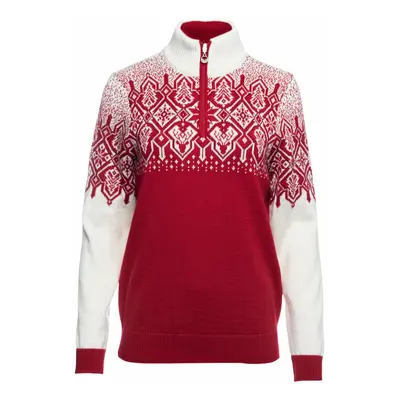 Dale of Norway Winterland Womens Merino Wool Sweater Raspberry/Off White/Red Rose Svetr