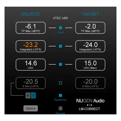 Nugen Audio LM-Correct DynApt (Extension) (Digitální produkt)