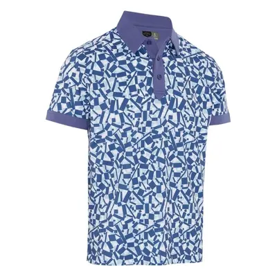 Callaway Birdseye View Allover Print Mens Bijou Blue Polo košile