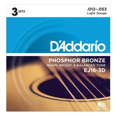 D'Addario EJ16-3D Struny pro akustickou kytaru