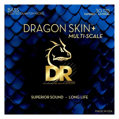 DR Strings Dragon Skin+ Coated Nickel 6-String Medium Tapered Multi-Scale Struny pro 6-strunnou 