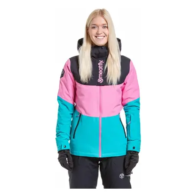 Meatfly Kirsten Womens SNB and Ski Jacket Hot Pink/Turquoise Lyžařská bunda