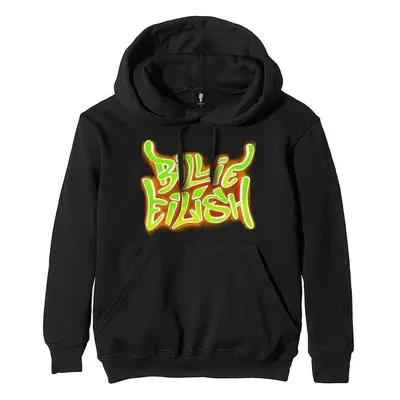 Billie Eilish Mikina Airbrush Flames Blohsh Black