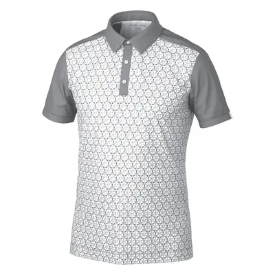 Galvin Green Mio Mens Breathable Short Sleeve Shirt Cool Grey/Sharkskin Polo košile