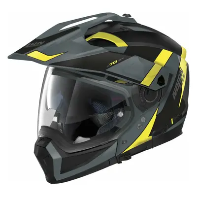 Helmy na motorku: Nolan N70-2 X Skyfall N-Com Slate Grey Yellow/Black Přilba