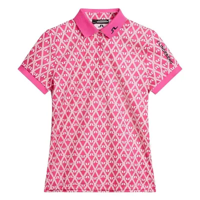 J.Lindeberg Tour Tech Print Womens Fuchsia Purple Polo košile