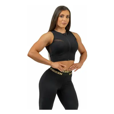 Nebbia Compression Push-Up Top INTENSE Mesh Black Fitness tričko