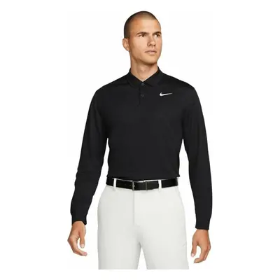 Nike Dri-Fit Victory Solid Mens Long Sleeve Black/White Polo košile