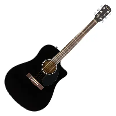 Fender CD-60SCE Black Elektroakustická kytara Dreadnought