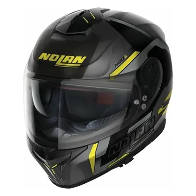 Nolan N80-8 Wanted N-Com Flat Lava Grey Black/Yellow Přilba