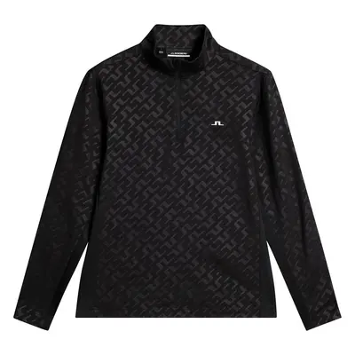 J.Lindeberg Luke Deboss Mid Layer Bias Bridge Black Sweatshirt