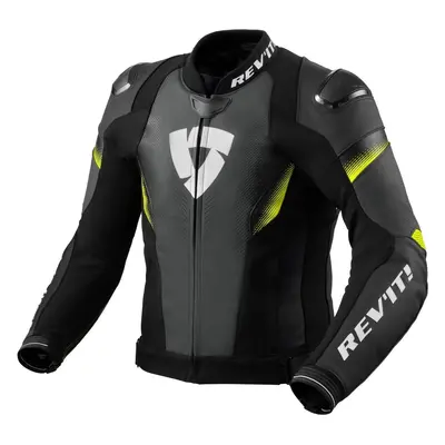 Rev'it! Jacket Control Black/Neon Yellow Kožená bunda