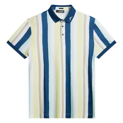 J.Lindeberg Tour Tech Reg Fit Print Mens Painted Wax Stripe Yellow Polo košile