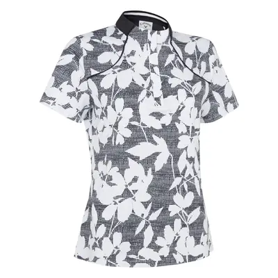 Callaway Textured Abstract Floral Womens Caviar Polo košile