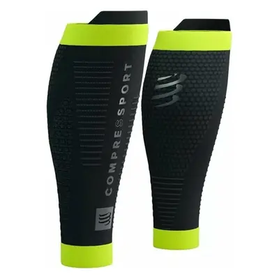 Compressport R2 3.0 Flash Black/Fluo Yellow Běžecké návleky na lýtka