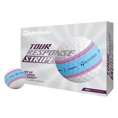 TaylorMade Tour Response Stripe Blue/Pink Golfové míčky