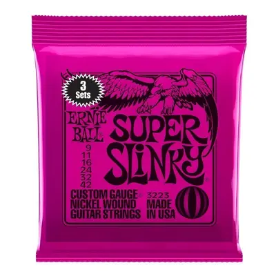 Ernie Ball Super Slinky 3-Pack Struny pro elektrickou kytaru