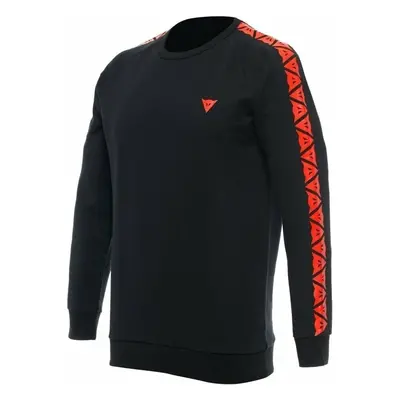 Dainese Sweater Stripes Black/Fluo Red Mikina