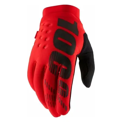 100% Brisker Gloves Red Cyklistické rukavice