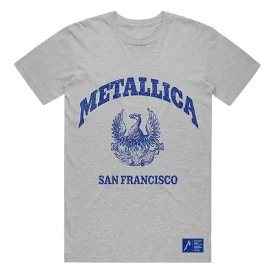 Metallica Tričko College Crest Unisex Grey