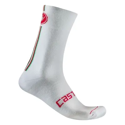 Castelli Racing Stripe White S/M Cyklo ponožky