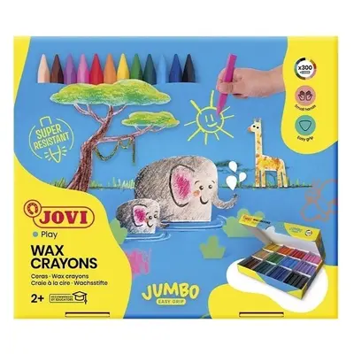 Jovi Jumbo Easy Grip Case Triangular Wax Crayons Voskovky Náhodná barva ks