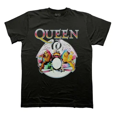 Queen Tričko Multi Colour Crest Unisex Black (nedostupné)