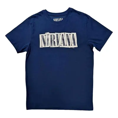 Nirvana Tričko Box Logo Unisex Denim Blue