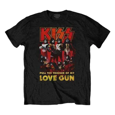 Kiss Tričko Love Gun Glow Unisex Black