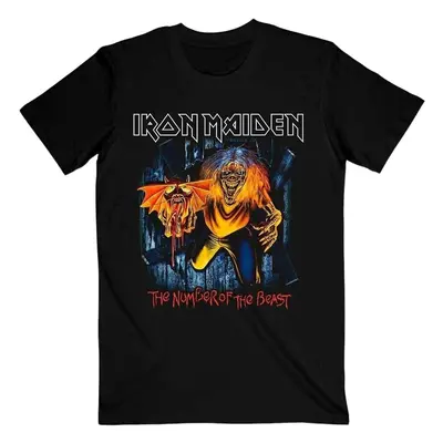 Iron Maiden Tričko Number Of The Beast Eddie Panel Burst Unisex Black