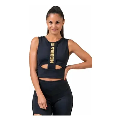 Nebbia Honey Bunny Crop Top Black Fitness tričko