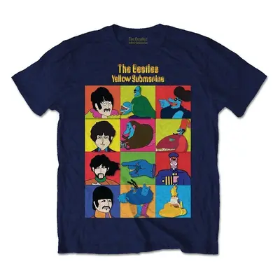 The Beatles Tričko Yellow Submarine Characters Unisex Navy Blue