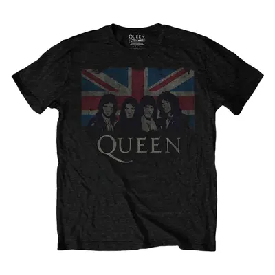 Queen Tričko Vintage Union Jack Unisex Black