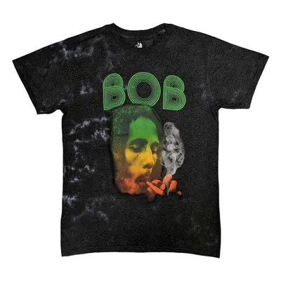 Bob Marley Tričko Smoke Gradient Unisex Dip-Dye on Grey