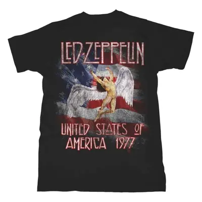 Led Zeppelin Tričko Stars N' Stripes USA '77. Unisex Black