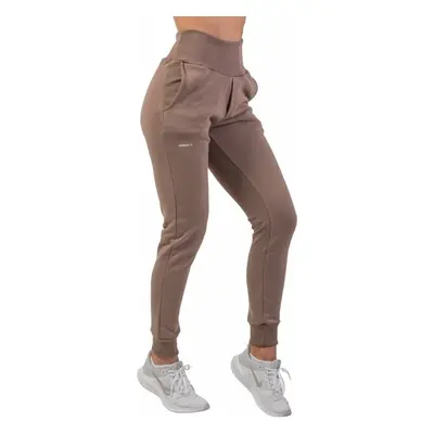 Nebbia High-Waist Loose Fit Sweatpants "Feeling Good" Brown Fitness kalhoty