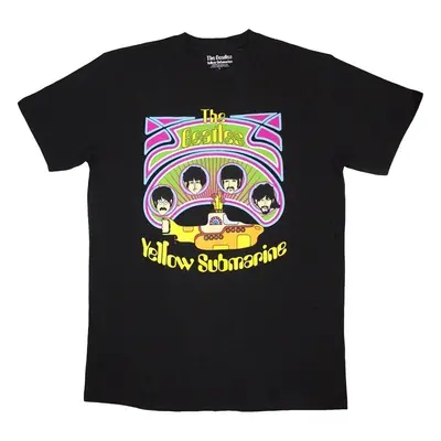 The Beatles Tričko Yellow Submarine Heads in Circles v2 Unisex Black