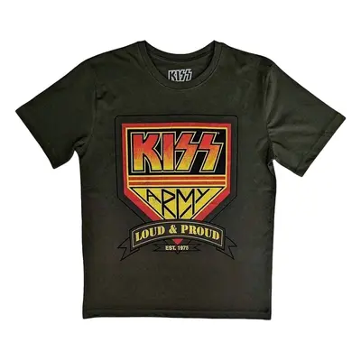 Kiss Tričko Loud & Proud Unisex Military Green