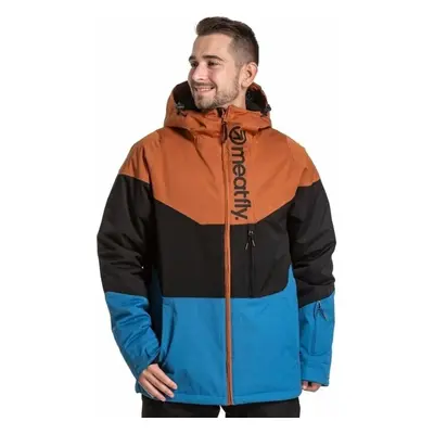 Meatfly Hoax Premium SNB & Ski Jacket Brown/Black/Blue Lyžařská bunda