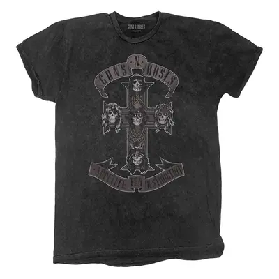 Guns N' Roses Tričko Monochrome Cross Unisex Dip-Dye on Black