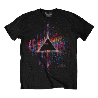 Pink Floyd Tričko Dark Side of the Moon Pink Splatter Unisex Black