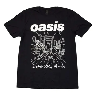 Oasis Tričko Definitely Maybe Line Drawing Unisex Black