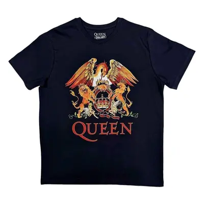 Queen Tričko Classic Crest Unisex Navy Blue