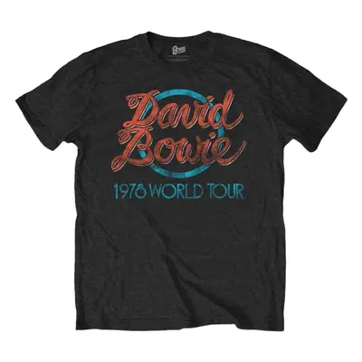 David Bowie Tričko World Tour Unisex Black