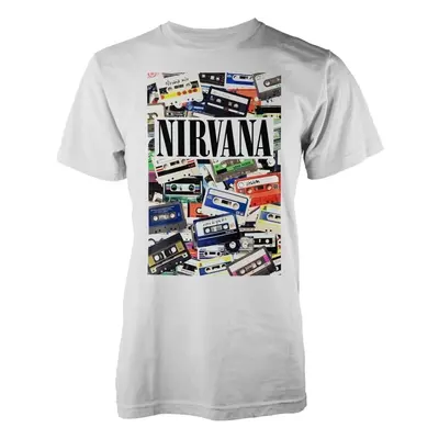 Nirvana Tričko Cassettes Unisex White